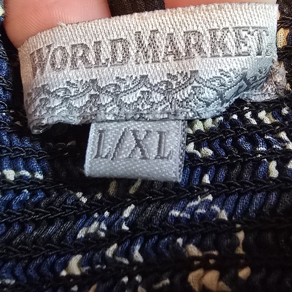 Floral Blue and Gray Skirt - Picture 4 of 4